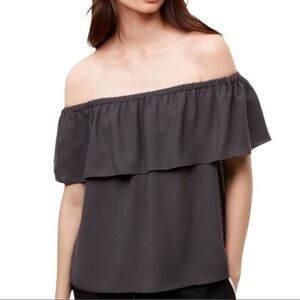 WILFRED Grey Promener Off The Shoulder Top Womens XS